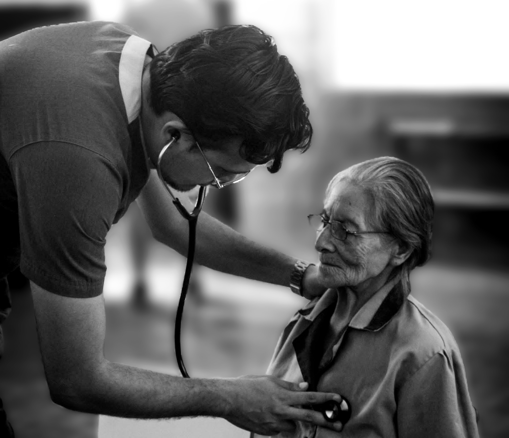 Doctor examining patient